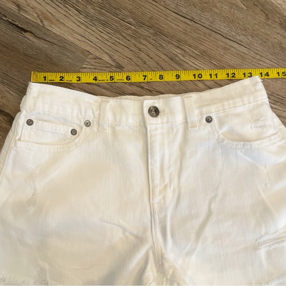 Aerie Daydream Denim Shorts Small White Frayed Hem Stretch Elastic - Picture 5 of 8
